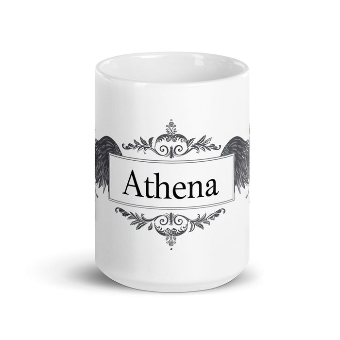 Athena Exclusive Name Art Piece Home Office Work Coffee Mug Mexican Spanish Pride Gift Cup One - Of - A - Kind Calligraphy White Glossy Mug | A10 - Mexicada