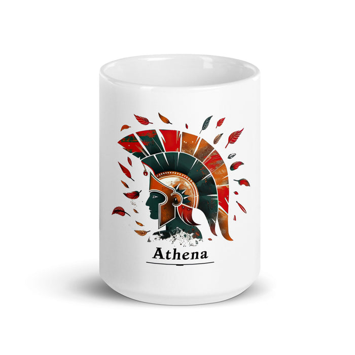 Athena Exclusive Name Art Piece Home Office Work Coffee Mug Mexican Spanish Pride Gift Cup One - Of - A - Kind Calligraphy White Glossy Mug | A2 - Mexicada