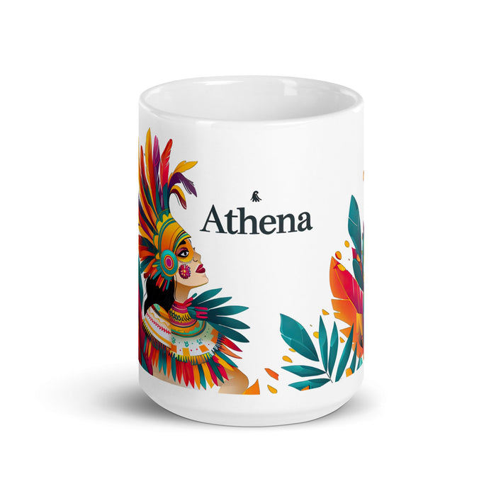 Athena Exclusive Name Art Piece Home Office Work Coffee Mug Mexican Spanish Pride Gift Cup One - Of - A - Kind Calligraphy White Glossy Mug | A3 - Mexicada