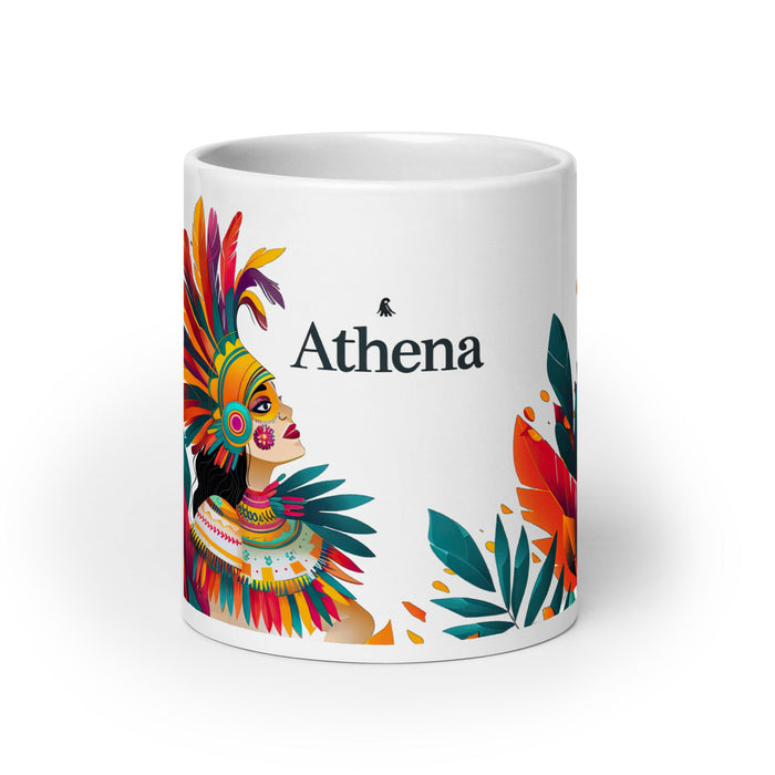 Athena Exclusive Name Art Piece Home Office Work Coffee Mug Mexican Spanish Pride Gift Cup One - Of - A - Kind Calligraphy White Glossy Mug | A3 - Mexicada