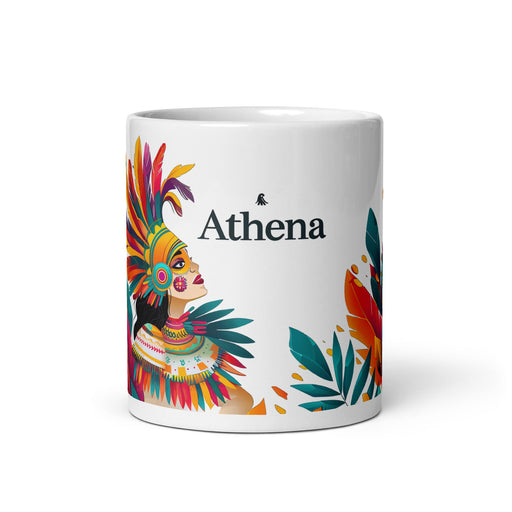 Athena Exclusive Name Art Piece Home Office Work Coffee Mug Mexican Spanish Pride Gift Cup One - Of - A - Kind Calligraphy White Glossy Mug | A3 - Mexicada