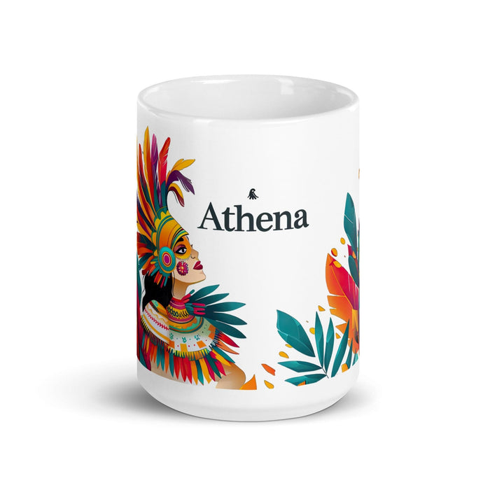 Athena Exclusive Name Art Piece Home Office Work Coffee Mug Mexican Spanish Pride Gift Cup One-Of-A-Kind Calligraphy White Glossy Mug | A3 Mexicada