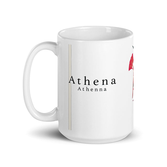 Athena Exclusive Name Art Piece Home Office Work Coffee Mug Mexican Spanish Pride Gift Cup One - Of - A - Kind Calligraphy White Glossy Mug | A4 - Mexicada