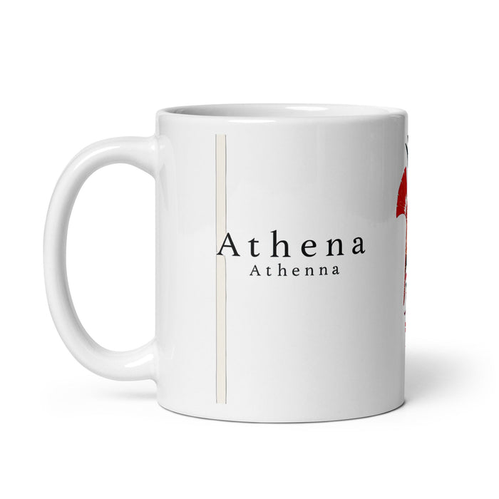 Athena Exclusive Name Art Piece Home Office Work Coffee Mug Mexican Spanish Pride Gift Cup One - Of - A - Kind Calligraphy White Glossy Mug | A4 - Mexicada