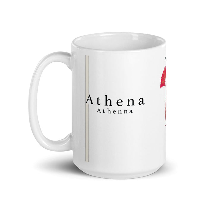 Athena Exclusive Name Art Piece Home Office Work Coffee Mug Mexican Spanish Pride Gift Cup One-Of-A-Kind Calligraphy White Glossy Mug | A4 Mexicada