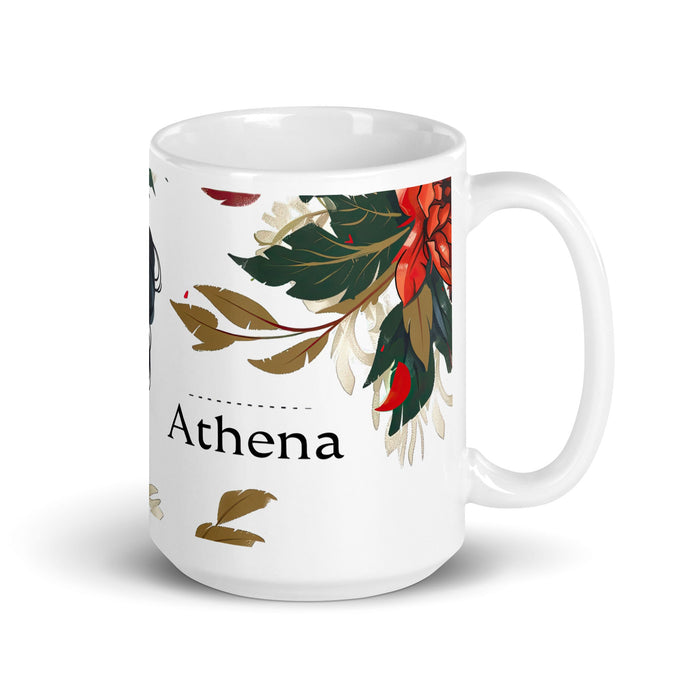 Athena Exclusive Name Art Piece Home Office Work Coffee Mug Mexican Spanish Pride Gift Cup One - Of - A - Kind Calligraphy White Glossy Mug | A6 - Mexicada