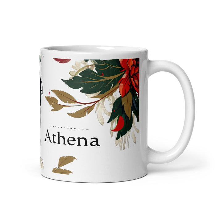 Athena Exclusive Name Art Piece Home Office Work Coffee Mug Mexican Spanish Pride Gift Cup One - Of - A - Kind Calligraphy White Glossy Mug | A6 - Mexicada