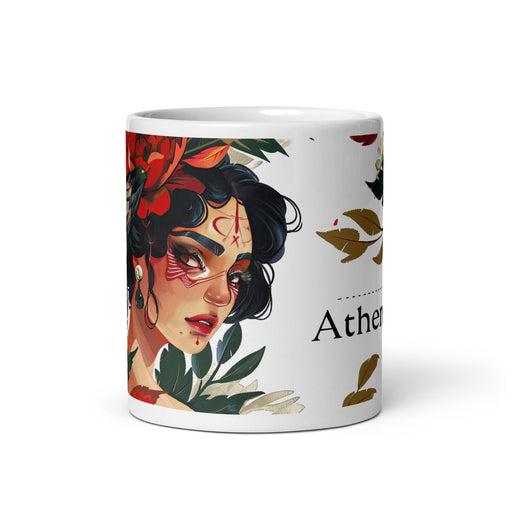 Athena Exclusive Name Art Piece Home Office Work Coffee Mug Mexican Spanish Pride Gift Cup One - Of - A - Kind Calligraphy White Glossy Mug | A6 - Mexicada