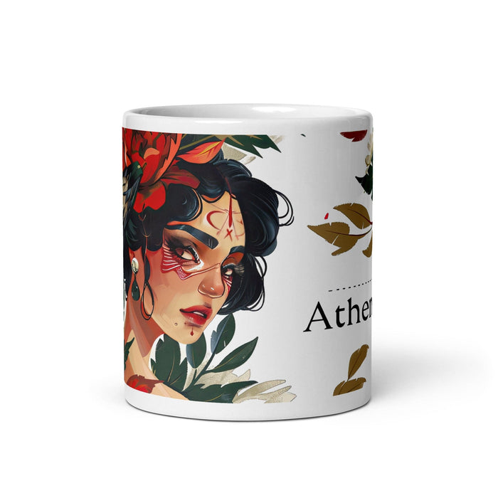 Athena Exclusive Name Art Piece Home Office Work Coffee Mug Mexican Spanish Pride Gift Cup One-Of-A-Kind Calligraphy White Glossy Mug | A6 Mexicada