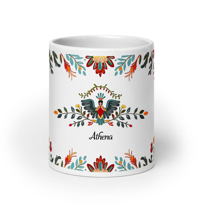 Athena Exclusive Name Art Piece Home Office Work Coffee Mug Mexican Spanish Pride Gift Cup One-Of-A-Kind Calligraphy White Glossy Mug | A7 Mexicada