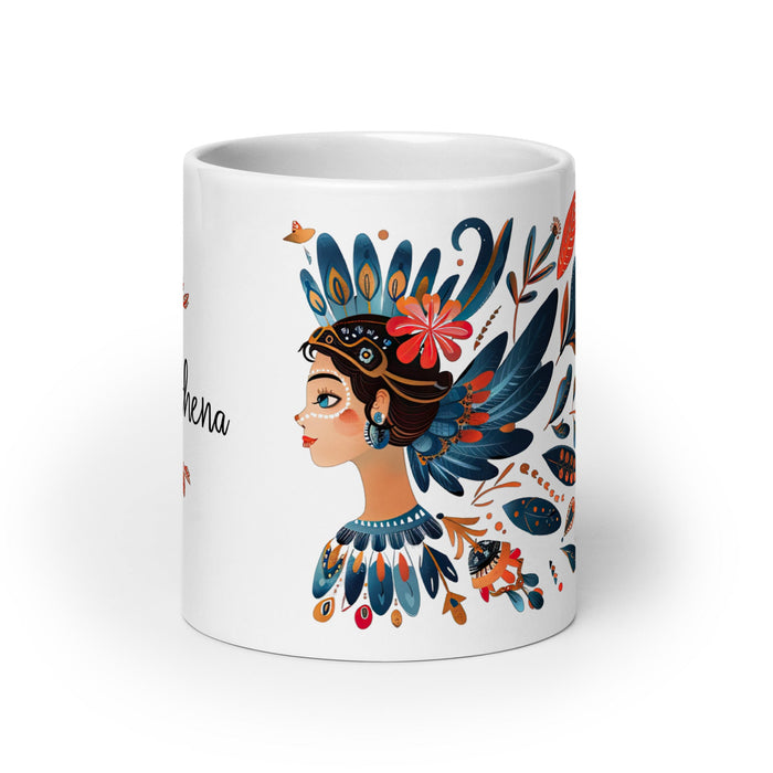 Athena Exclusive Name Art Piece Home Office Work Coffee Mug Mexican Spanish Pride Gift Cup One - Of - A - Kind Calligraphy White Glossy Mug | A8 - Mexicada