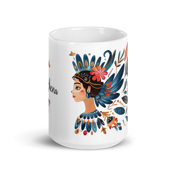 Athena Exclusive Name Art Piece Home Office Work Coffee Mug Mexican Spanish Pride Gift Cup One-Of-A-Kind Calligraphy White Glossy Mug | A8 Mexicada