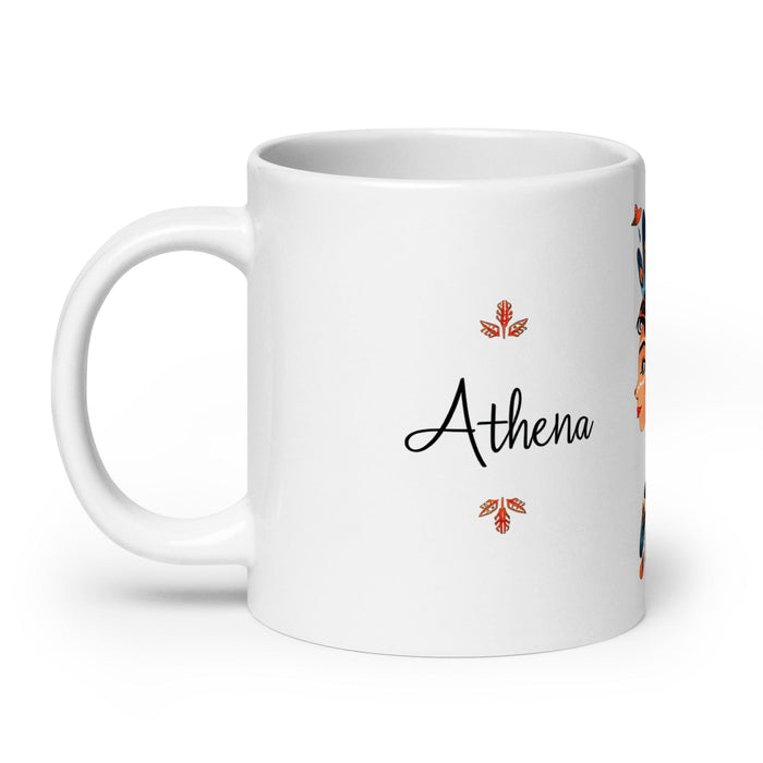 Athena Exclusive Name Art Piece Home Office Work Coffee Mug Mexican Spanish Pride Gift Cup One-Of-A-Kind Calligraphy White Glossy Mug | A8 Mexicada