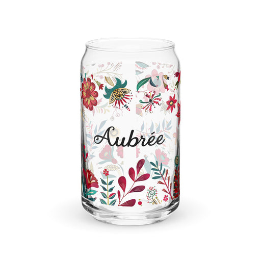 Aubree Exclusive Name Art Piece Can - Shaped Glass Home Office Work Mexican Spanish Pride Gift Cup One - Of - A - Kind Calligraphy Glass | A2 - Mexicada