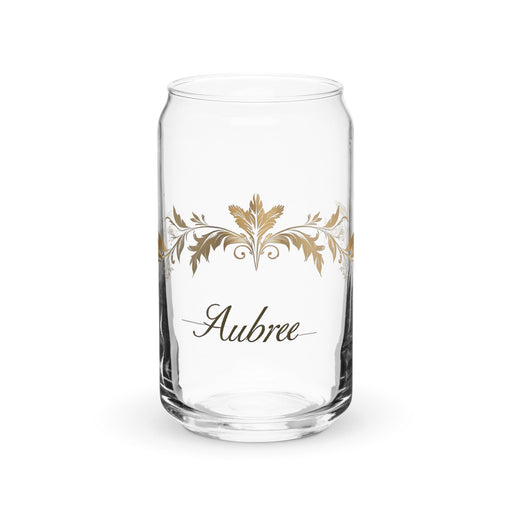 Aubree Exclusive Name Art Piece Can - Shaped Glass Home Office Work Mexican Spanish Pride Gift Cup One - Of - A - Kind Calligraphy Glass | A26 - Mexicada