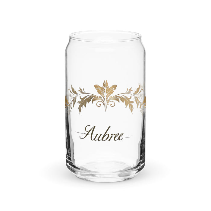 Aubree Exclusive Name Art Piece Can - Shaped Glass Home Office Work Mexican Spanish Pride Gift Cup One - Of - A - Kind Calligraphy Glass | A26 - Mexicada