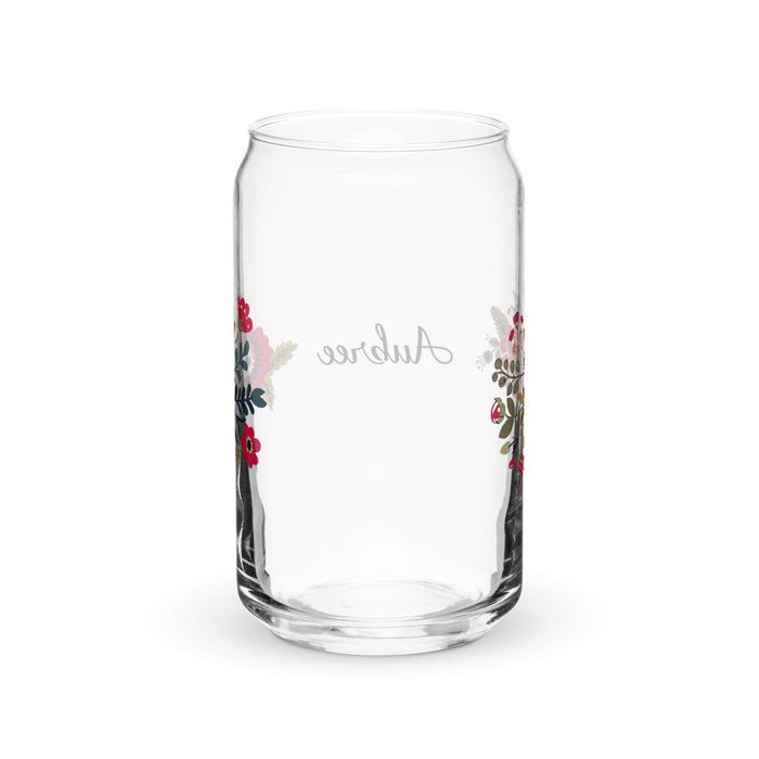 Aubree Exclusive Name Art Piece Can - Shaped Glass Home Office Work Mexican Spanish Pride Gift Cup One - Of - A - Kind Calligraphy Glass | A4 - Mexicada