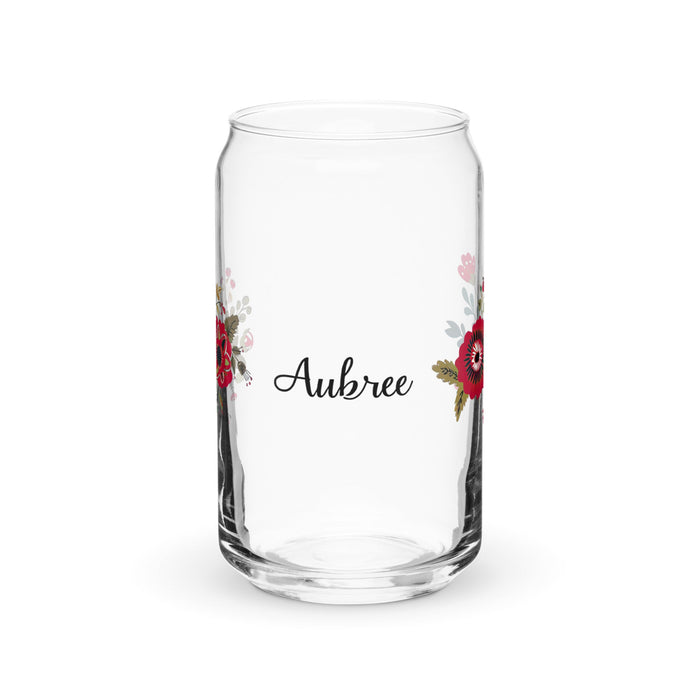 Aubree Exclusive Name Art Piece Can - Shaped Glass Home Office Work Mexican Spanish Pride Gift Cup One - Of - A - Kind Calligraphy Glass | A4 - Mexicada