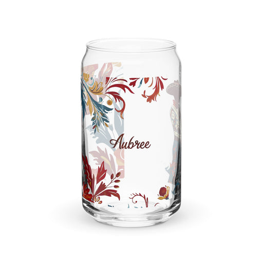 Aubree Exclusive Name Art Piece Can - Shaped Glass Home Office Work Mexican Spanish Pride Gift Cup One - Of - A - Kind Calligraphy Glass | A8 - Mexicada