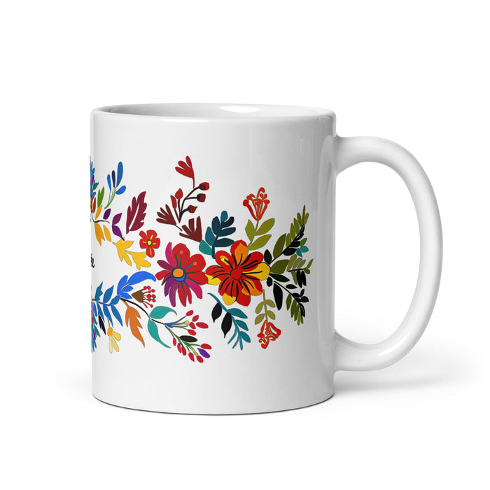 Aubree Exclusive Name Art Piece Home Office Work Coffee Mug Mexican Spanish Pride Gift Cup One - Of - A - Kind Calligraphy White Glossy Mug | A10 - Mexicada