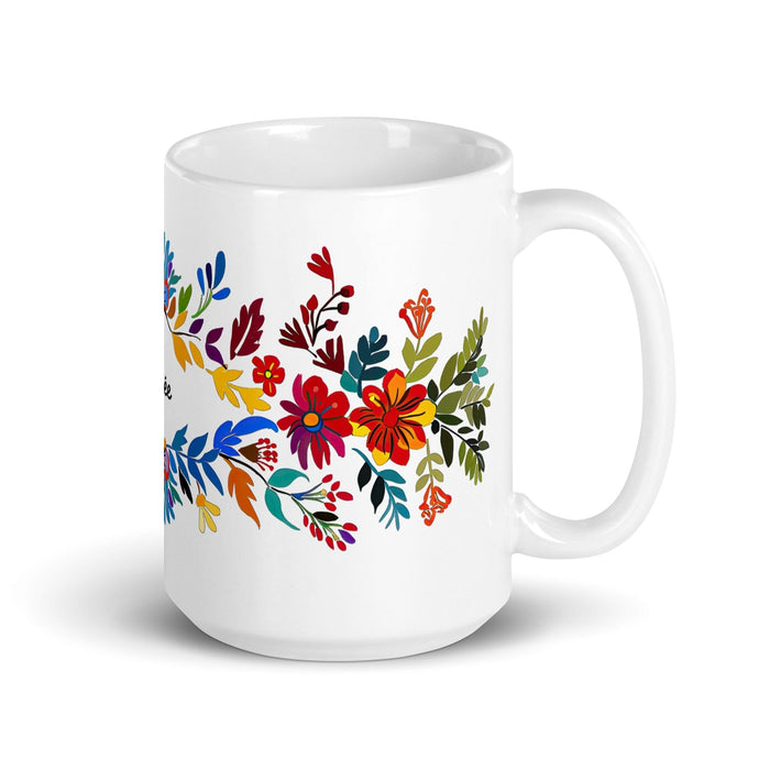 Aubree Exclusive Name Art Piece Home Office Work Coffee Mug Mexican Spanish Pride Gift Cup One-Of-A-Kind Calligraphy White Glossy Mug | A10 Mexicada 15 oz