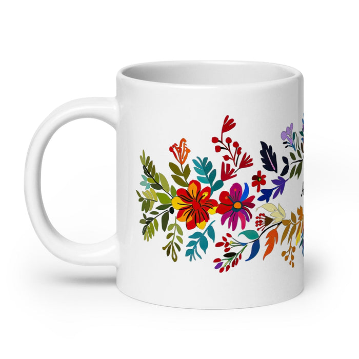 Aubree Exclusive Name Art Piece Home Office Work Coffee Mug Mexican Spanish Pride Gift Cup One-Of-A-Kind Calligraphy White Glossy Mug | A10 Mexicada