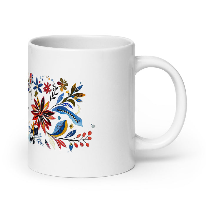 Aubree Exclusive Name Art Piece Home Office Work Coffee Mug Mexican Spanish Pride Gift Cup One - Of - A - Kind Calligraphy White Glossy Mug | A12 - Mexicada