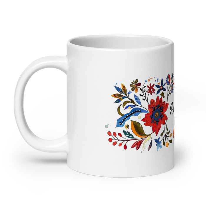 Aubree Exclusive Name Art Piece Home Office Work Coffee Mug Mexican Spanish Pride Gift Cup One - Of - A - Kind Calligraphy White Glossy Mug | A12 - Mexicada