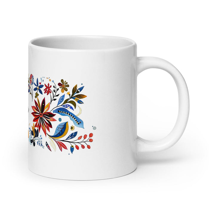 Aubree Exclusive Name Art Piece Home Office Work Coffee Mug Mexican Spanish Pride Gift Cup One-Of-A-Kind Calligraphy White Glossy Mug | A12 Mexicada 20 oz