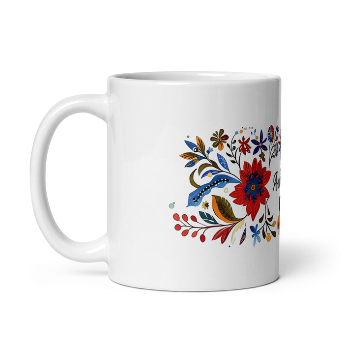 Aubree Exclusive Name Art Piece Home Office Work Coffee Mug Mexican Spanish Pride Gift Cup One-Of-A-Kind Calligraphy White Glossy Mug | A12 Mexicada