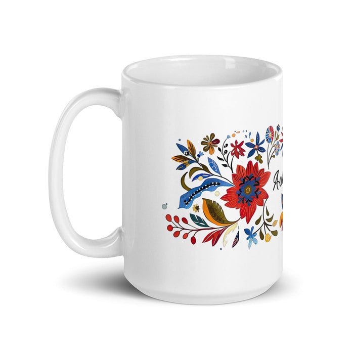 Aubree Exclusive Name Art Piece Home Office Work Coffee Mug Mexican Spanish Pride Gift Cup One-Of-A-Kind Calligraphy White Glossy Mug | A12 Mexicada