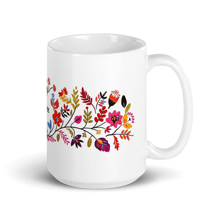 Aubree Exclusive Name Art Piece Home Office Work Coffee Mug Mexican Spanish Pride Gift Cup One-Of-A-Kind Calligraphy White Glossy Mug | A13 Mexicada 15 oz