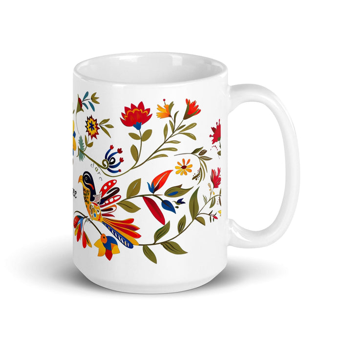 Aubree Exclusive Name Art Piece Home Office Work Coffee Mug Mexican Spanish Pride Gift Cup One - Of - A - Kind Calligraphy White Glossy Mug | A14 - Mexicada