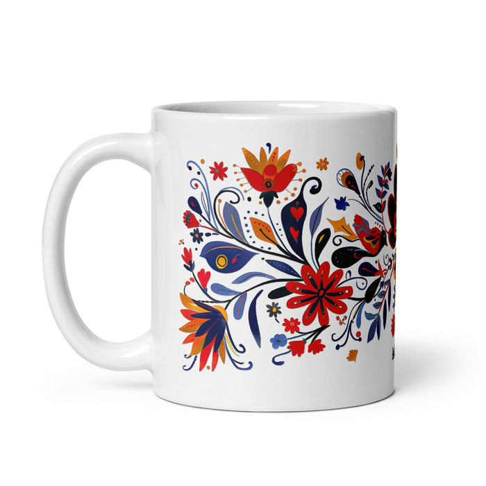 Aubree Exclusive Name Art Piece Home Office Work Coffee Mug Mexican Spanish Pride Gift Cup One - Of - A - Kind Calligraphy White Glossy Mug | A15 - Mexicada