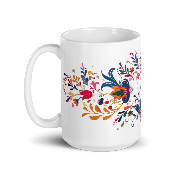 Aubree Exclusive Name Art Piece Home Office Work Coffee Mug Mexican Spanish Pride Gift Cup One - Of - A - Kind Calligraphy White Glossy Mug | A18 - Mexicada