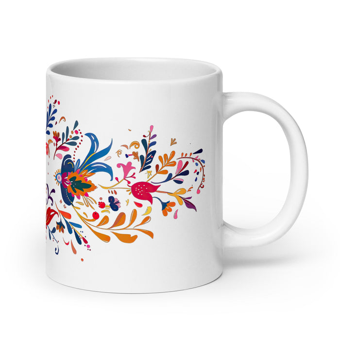 Aubree Exclusive Name Art Piece Home Office Work Coffee Mug Mexican Spanish Pride Gift Cup One - Of - A - Kind Calligraphy White Glossy Mug | A18 - Mexicada