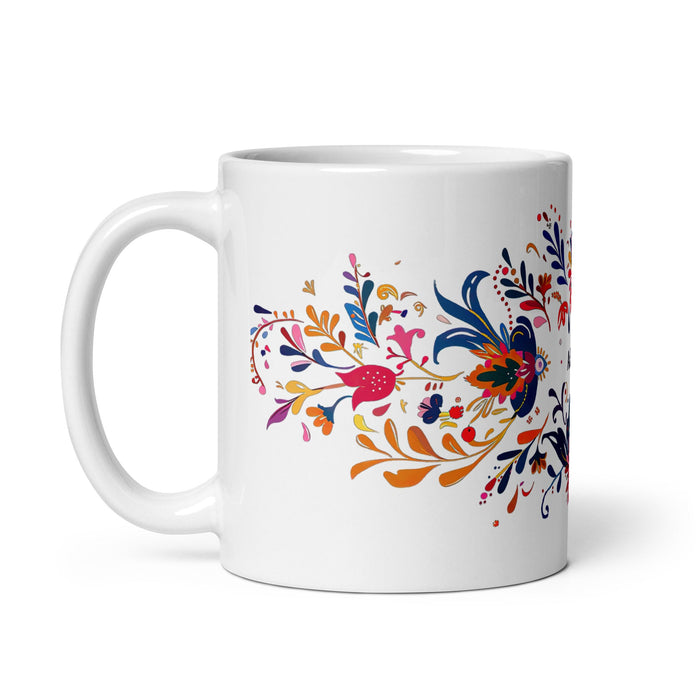 Aubree Exclusive Name Art Piece Home Office Work Coffee Mug Mexican Spanish Pride Gift Cup One - Of - A - Kind Calligraphy White Glossy Mug | A18 - Mexicada