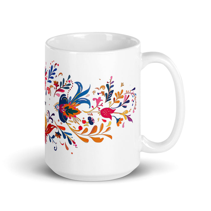 Aubree Exclusive Name Art Piece Home Office Work Coffee Mug Mexican Spanish Pride Gift Cup One - Of - A - Kind Calligraphy White Glossy Mug | A18 - Mexicada