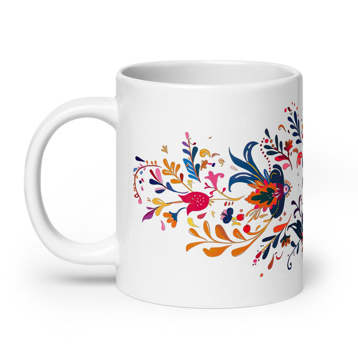 Aubree Exclusive Name Art Piece Home Office Work Coffee Mug Mexican Spanish Pride Gift Cup One-Of-A-Kind Calligraphy White Glossy Mug | A18 Mexicada