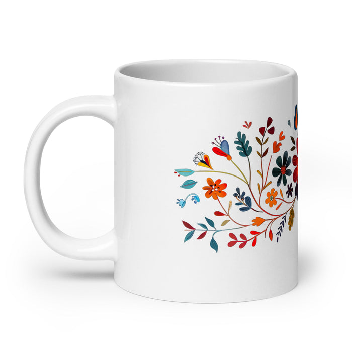 Aubree Exclusive Name Art Piece Home Office Work Coffee Mug Mexican Spanish Pride Gift Cup One - Of - A - Kind Calligraphy White Glossy Mug | A21 - Mexicada