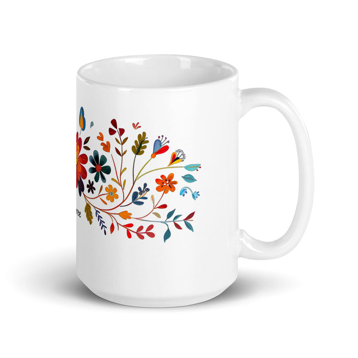 Aubree Exclusive Name Art Piece Home Office Work Coffee Mug Mexican Spanish Pride Gift Cup One - Of - A - Kind Calligraphy White Glossy Mug | A21 - Mexicada