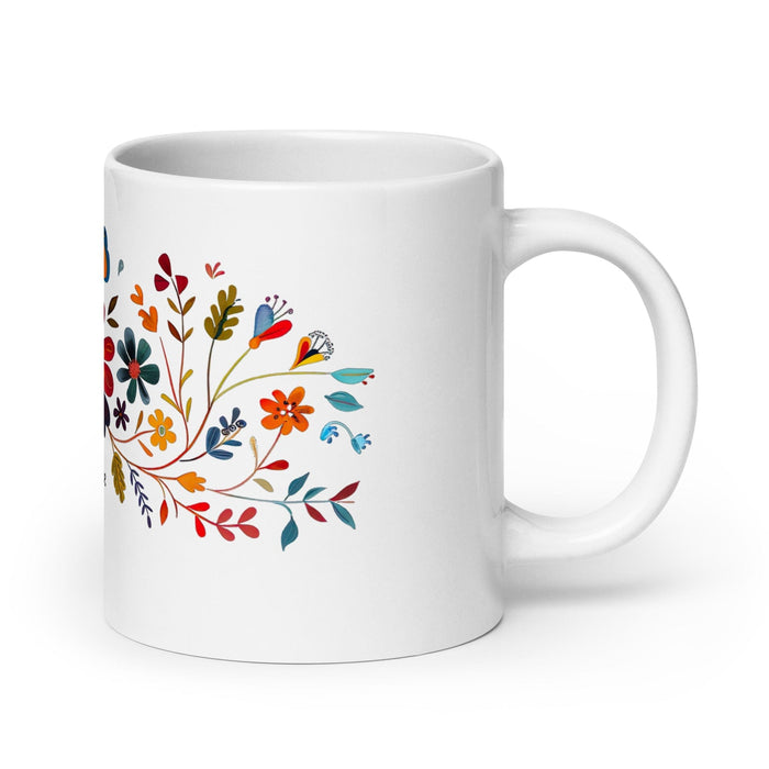 Aubree Exclusive Name Art Piece Home Office Work Coffee Mug Mexican Spanish Pride Gift Cup One-Of-A-Kind Calligraphy White Glossy Mug | A21 Mexicada 20 oz