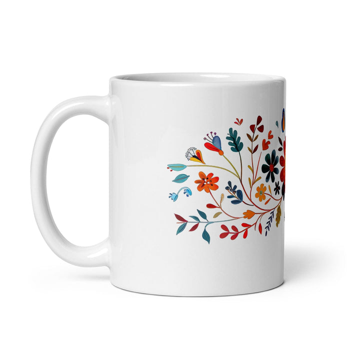 Aubree Exclusive Name Art Piece Home Office Work Coffee Mug Mexican Spanish Pride Gift Cup One-Of-A-Kind Calligraphy White Glossy Mug | A21 Mexicada