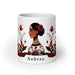 Aubree Exclusive Name Art Piece Home Office Work Coffee Mug Mexican Spanish Pride Gift Cup One - Of - A - Kind Calligraphy White Glossy Mug | A22 - Mexicada