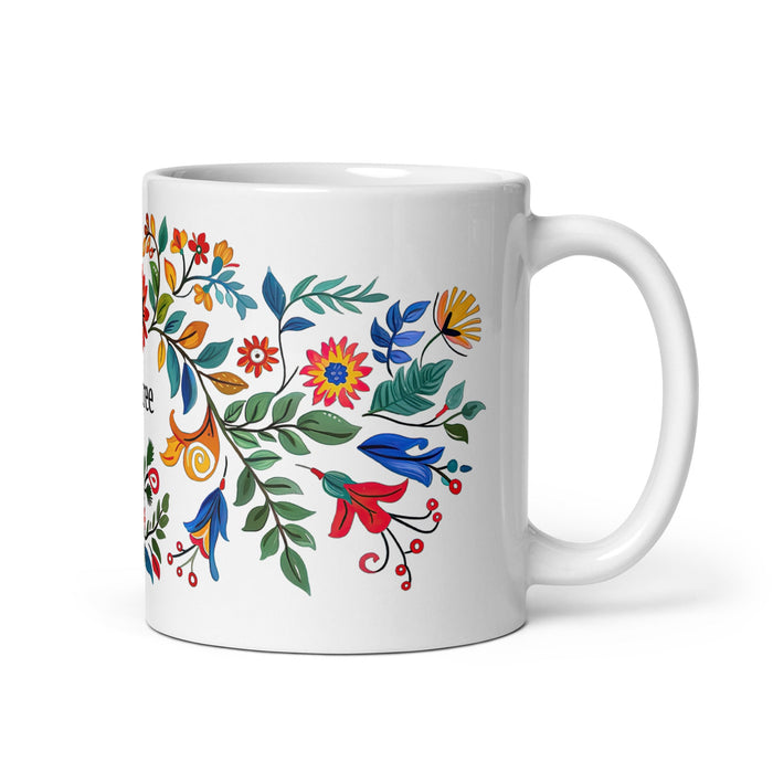 Aubree Exclusive Name Art Piece Home Office Work Coffee Mug Mexican Spanish Pride Gift Cup One - Of - A - Kind Calligraphy White Glossy Mug | A25 - Mexicada