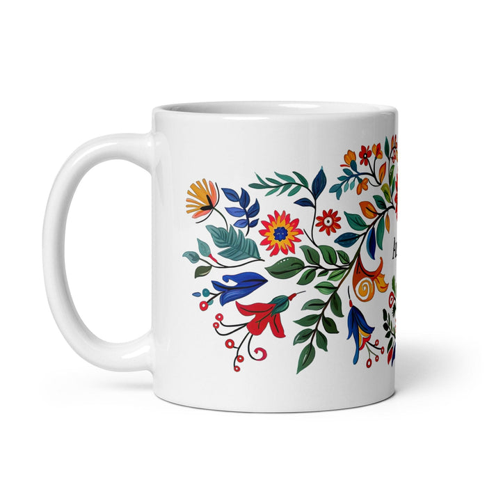 Aubree Exclusive Name Art Piece Home Office Work Coffee Mug Mexican Spanish Pride Gift Cup One-Of-A-Kind Calligraphy White Glossy Mug | A25 Mexicada