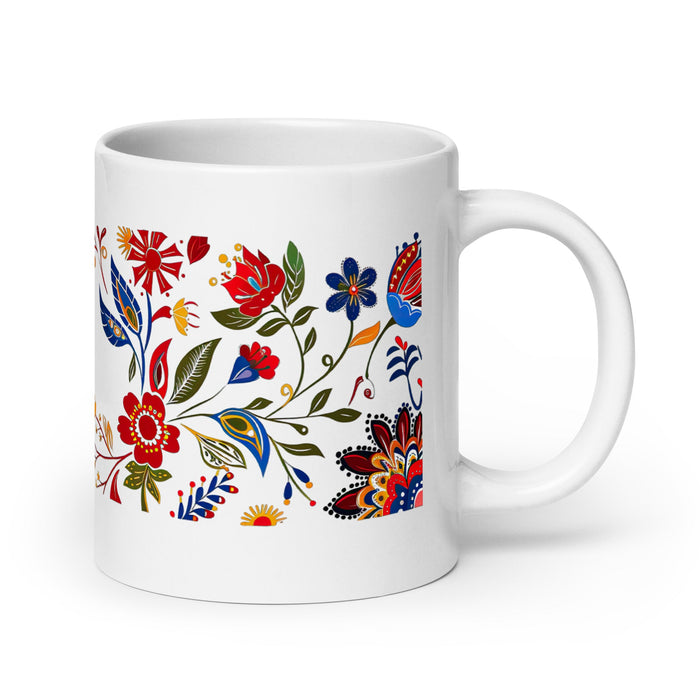 Aubree Exclusive Name Art Piece Home Office Work Coffee Mug Mexican Spanish Pride Gift Cup One - Of - A - Kind Calligraphy White Glossy Mug | A28 - Mexicada