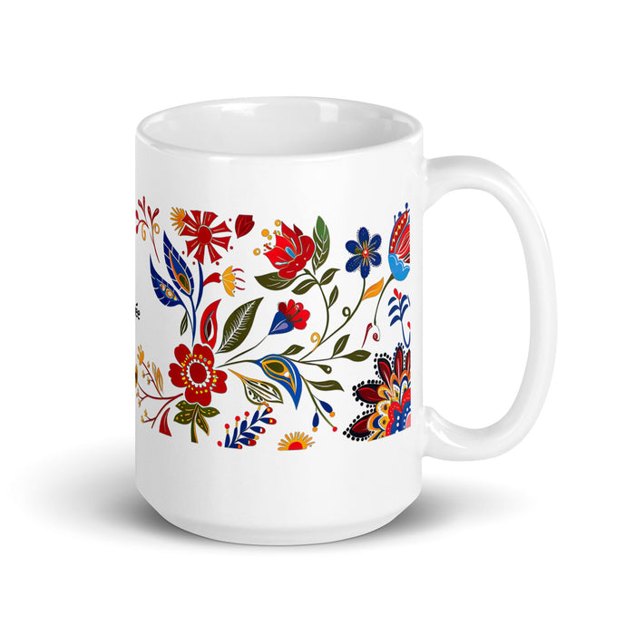 Aubree Exclusive Name Art Piece Home Office Work Coffee Mug Mexican Spanish Pride Gift Cup One - Of - A - Kind Calligraphy White Glossy Mug | A28 - Mexicada