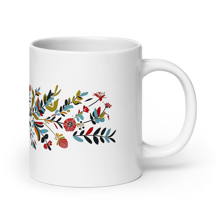 Aubree Exclusive Name Art Piece Home Office Work Coffee Mug Mexican Spanish Pride Gift Cup One-Of-A-Kind Calligraphy White Glossy Mug | A3 Mexicada 20 oz