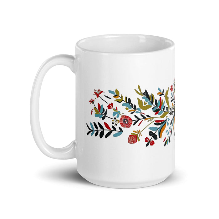 Aubree Exclusive Name Art Piece Home Office Work Coffee Mug Mexican Spanish Pride Gift Cup One-Of-A-Kind Calligraphy White Glossy Mug | A3 Mexicada